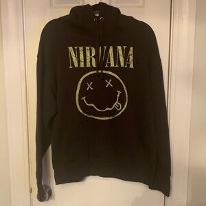 Boohoo 1992 NIRVANA Smiley Face Hoodie Size L